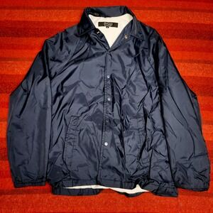 Vintage Townsley Coach Jacket Blue Nylon Mens Medium Cotton Lined Blank